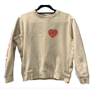 NYON New York Or Nowhere Cream Heart Graphic Sweatshirt Small